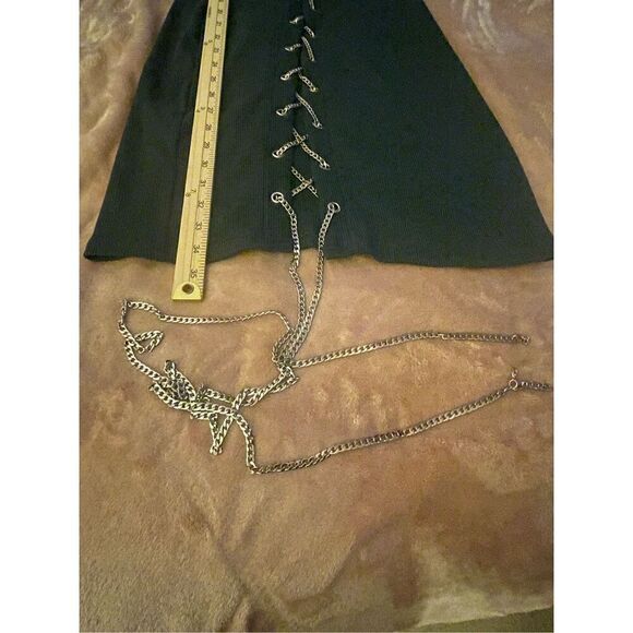 NWT Shane Justin Green Chain Lace Up mini  Dress 2XL Party - Picture 7 of 16